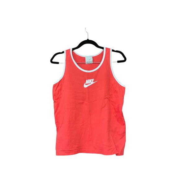 Nike Tank Top Medium Women Red Vintage Y2K 100% Cotton - Picture 1 of 4